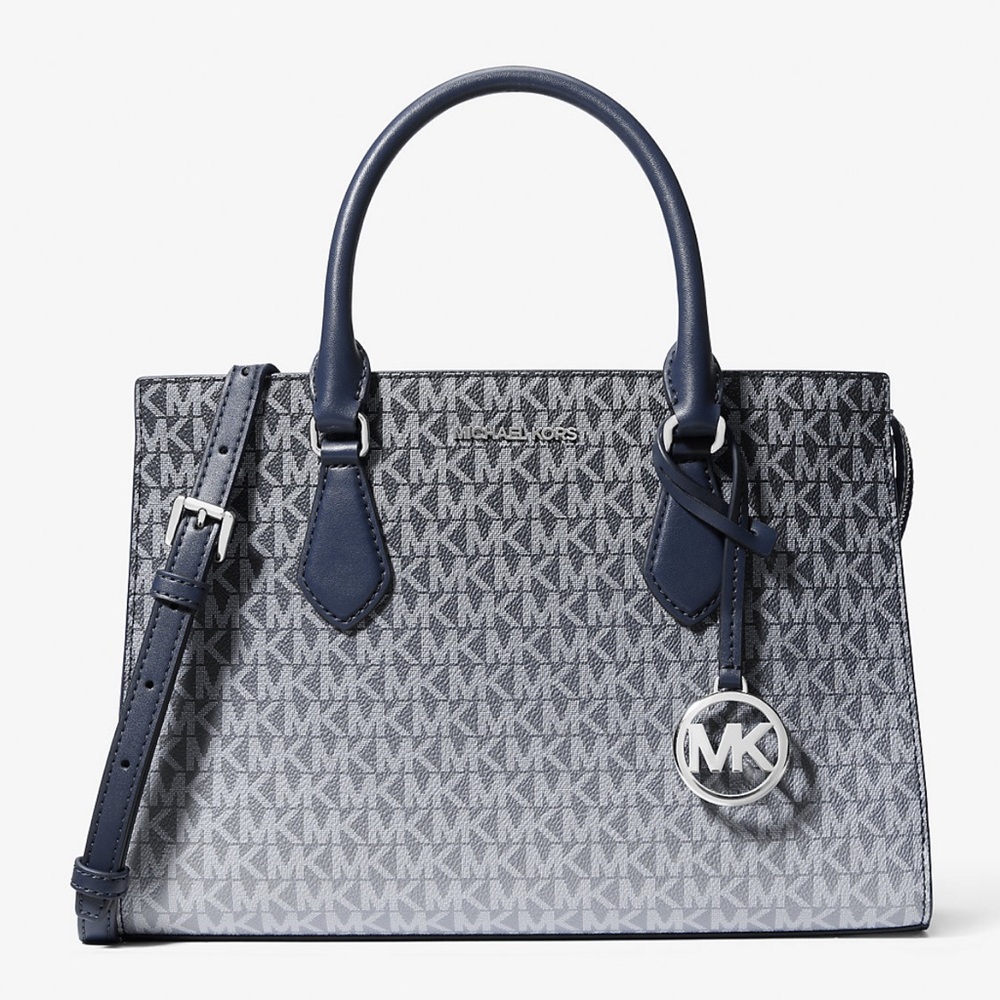 Michael Kors Sheila Medium Ombré Signature Logo Satchel
Navy 
NWT